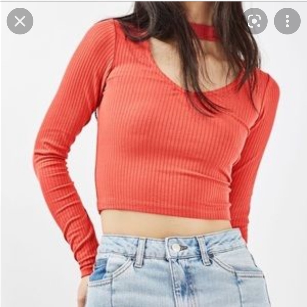 TOPSHOP long sleeve crop top